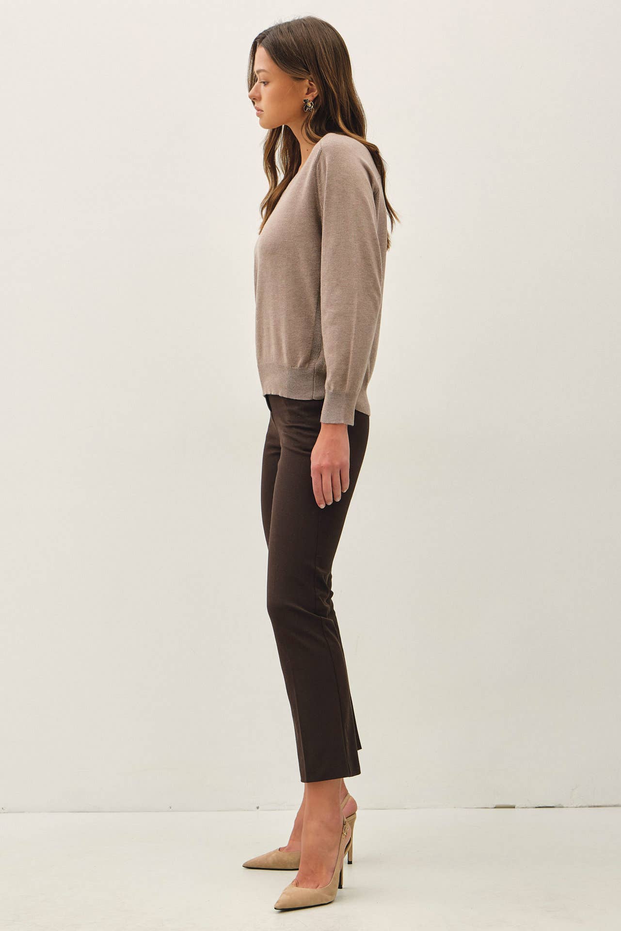 V-Neck Sweater | Mocha