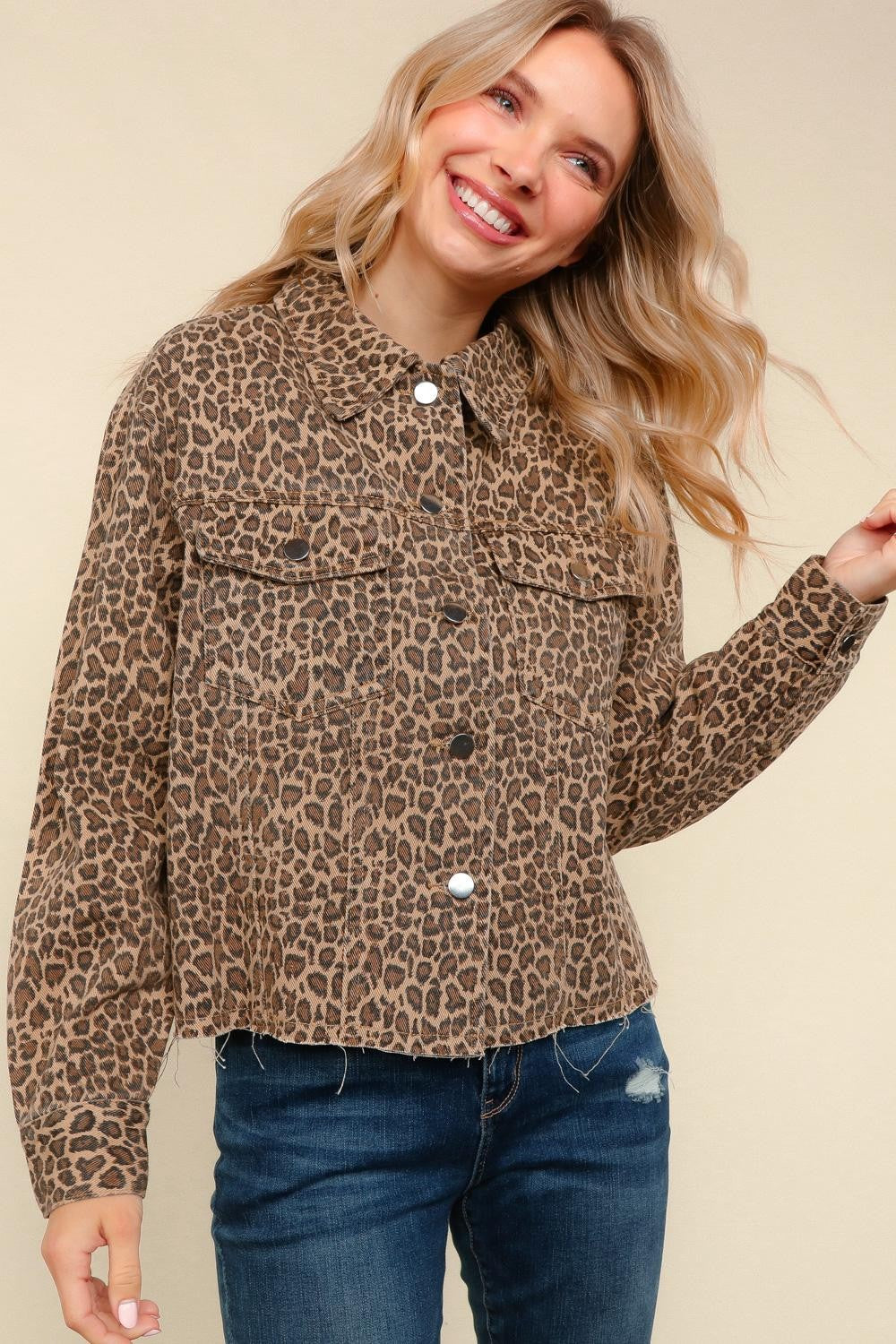 Leopard Print Loose Fit Jacket