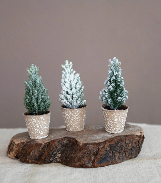 Faux Pine Tree in Paper Pot