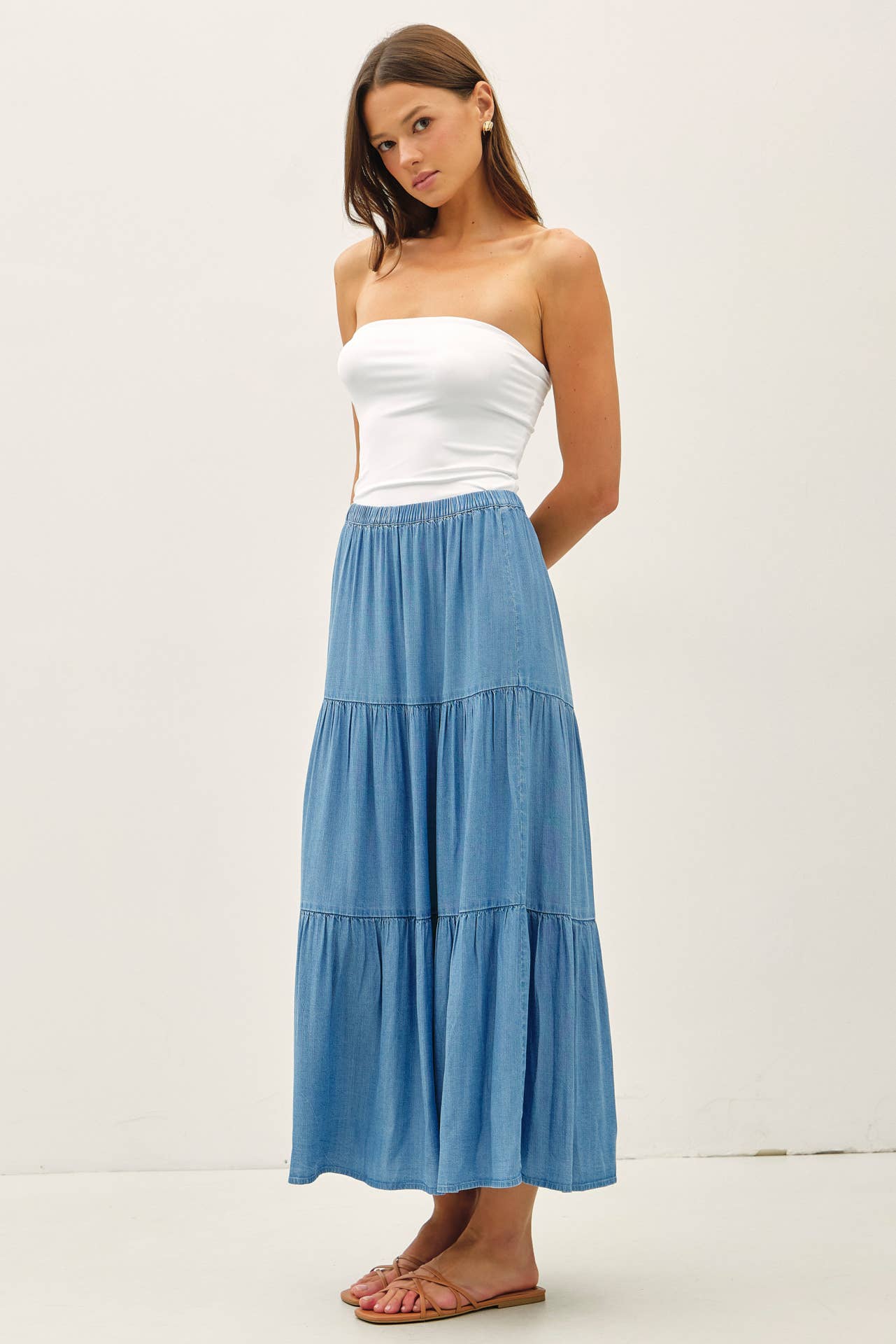 Tencel Tiered Maxi Skirt
