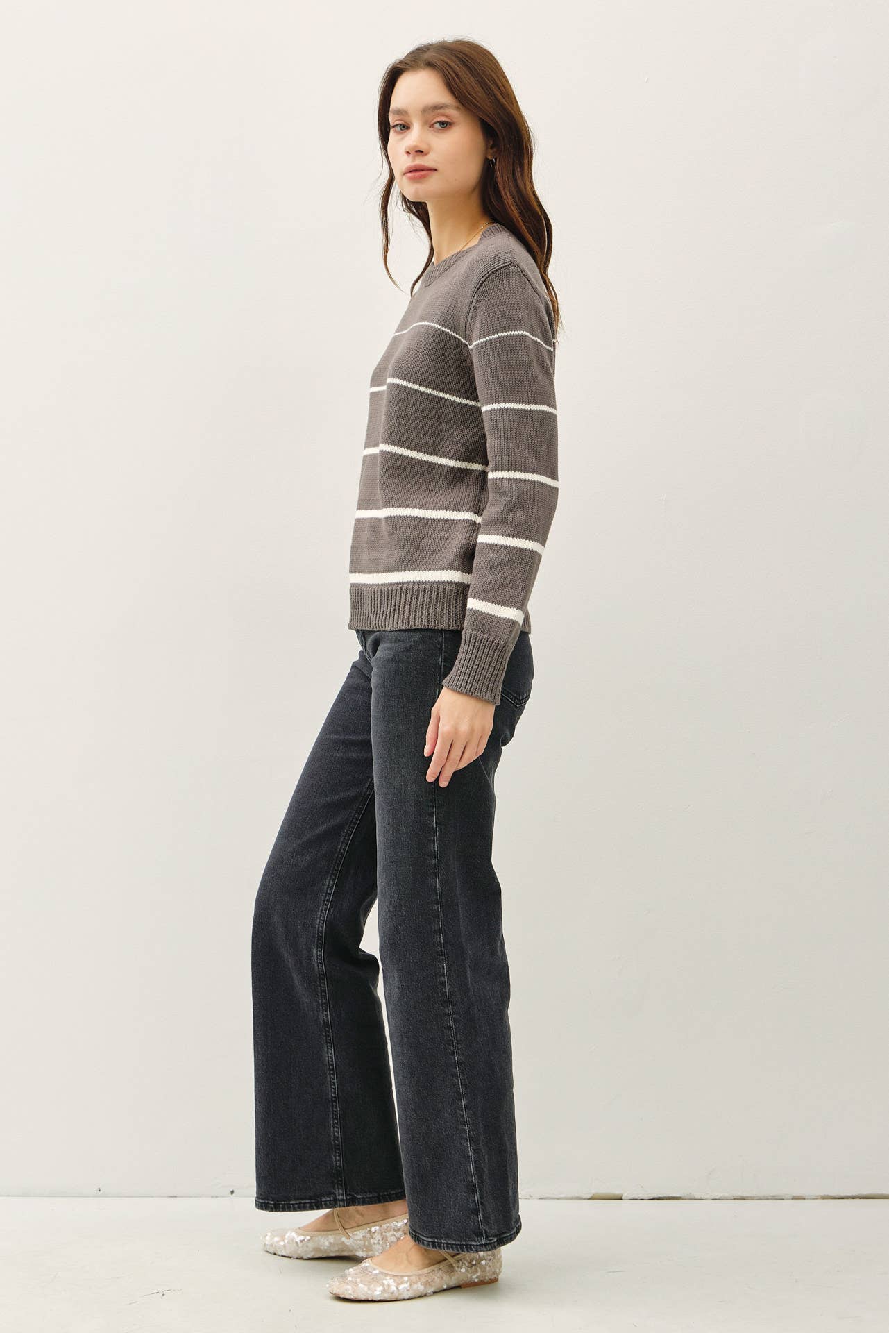 Gradient Width Striped Sweater