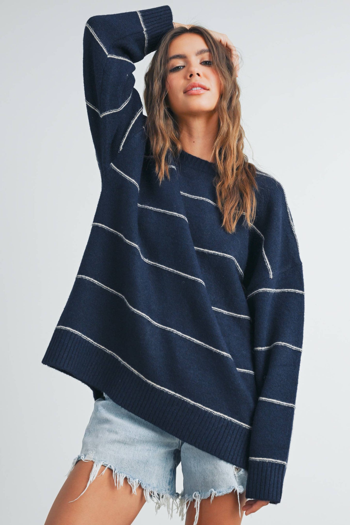 Striped Drop Shoulder Sweater