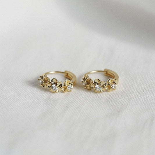 Flower Huggie Earrings
