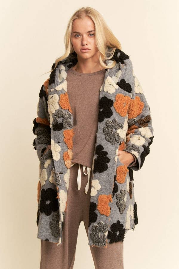 Chunky Flower Embroidered Coat