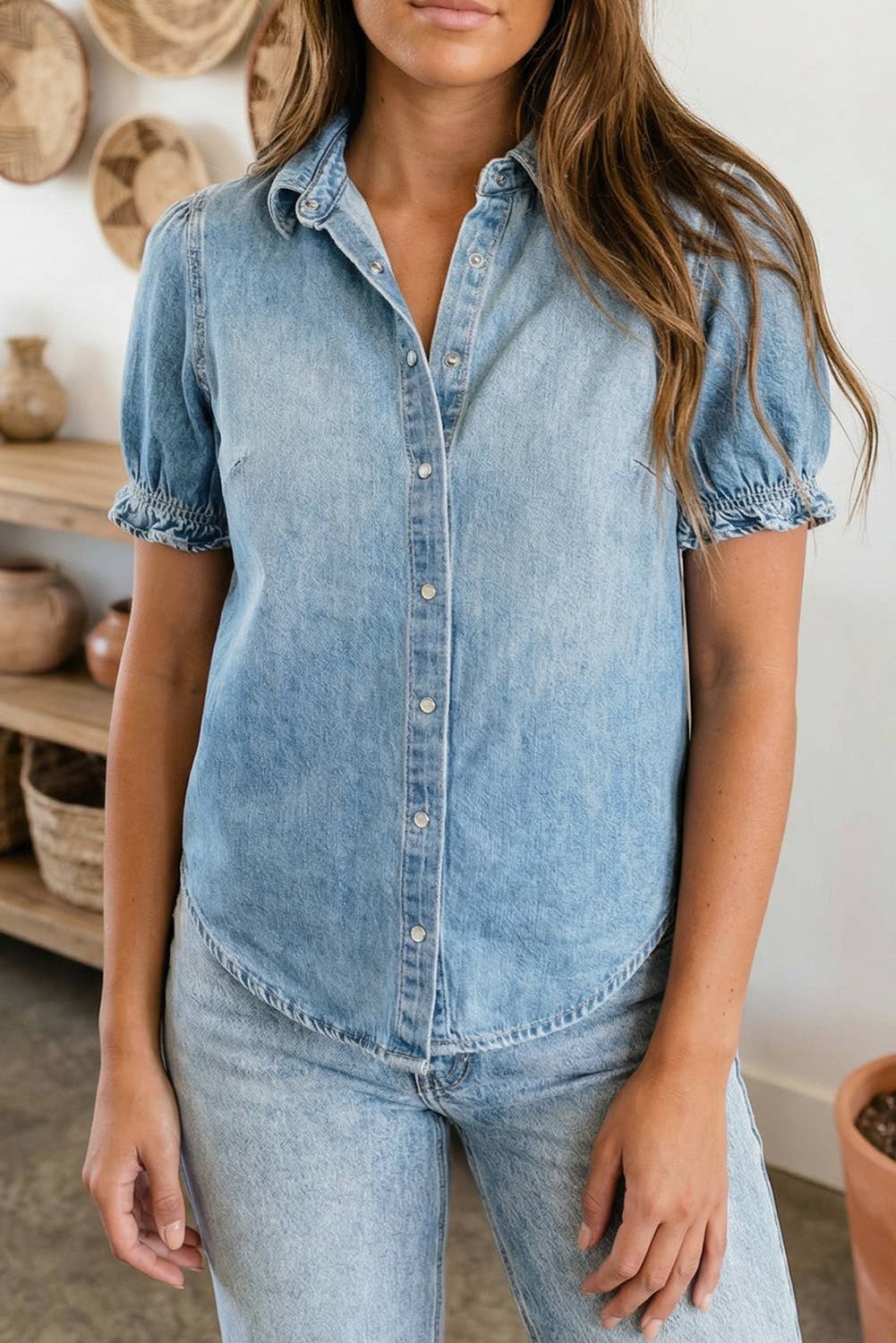 Short Sleeve Denim Shirt