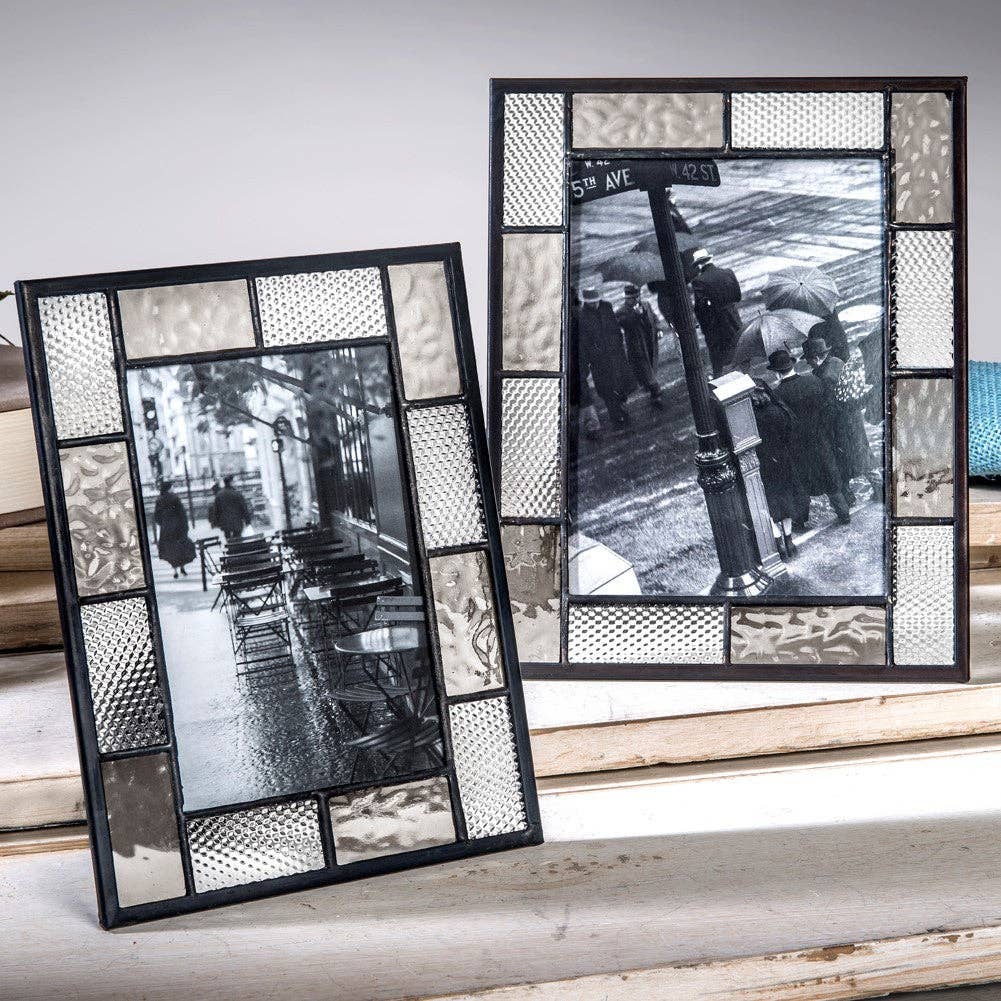 Grey and Clear Stained Glass Picture Frames