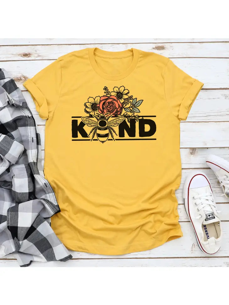 Bee Kind Graphic Tee | Mustard