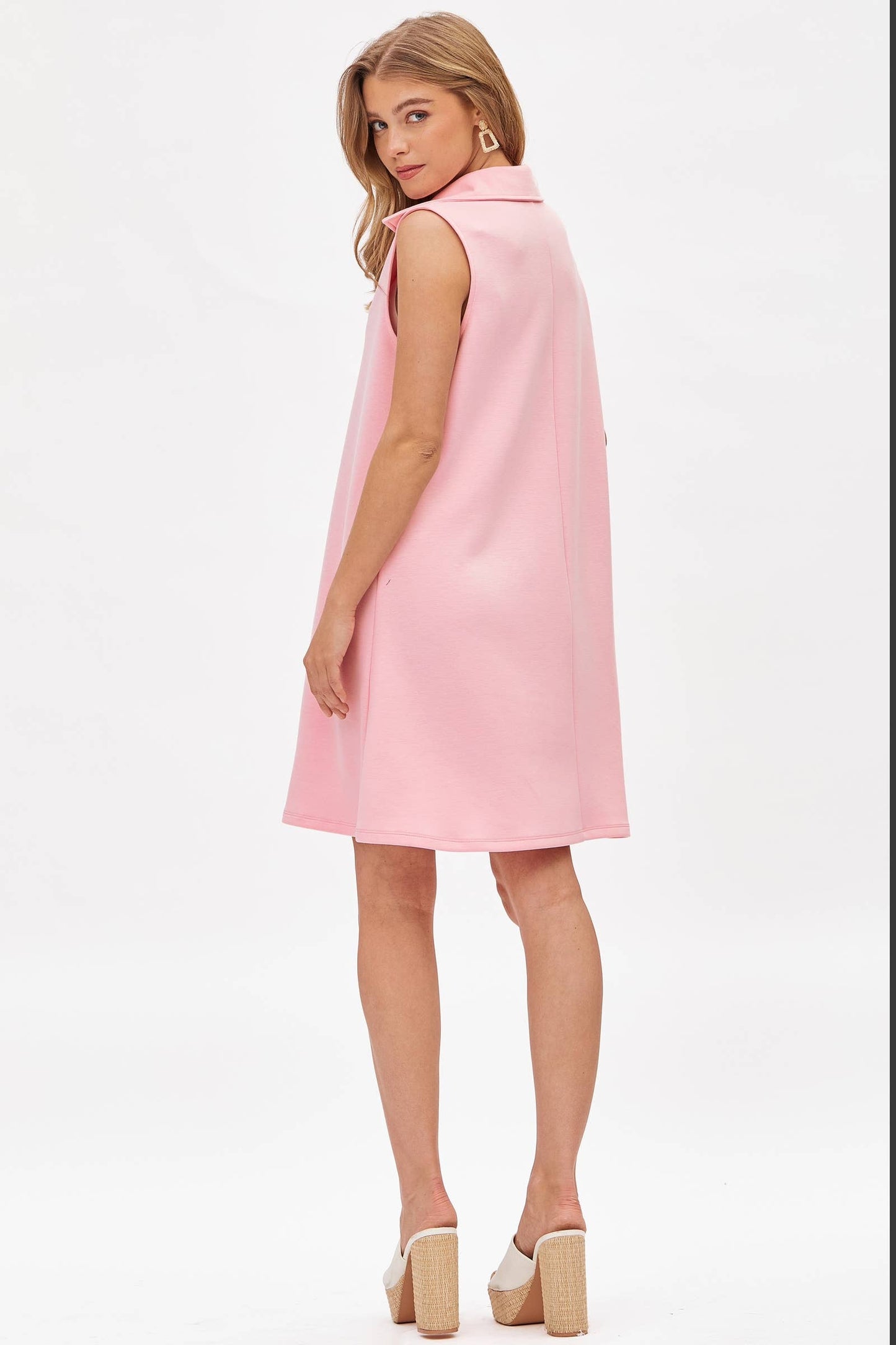 Collared Scuba A-Line Dress