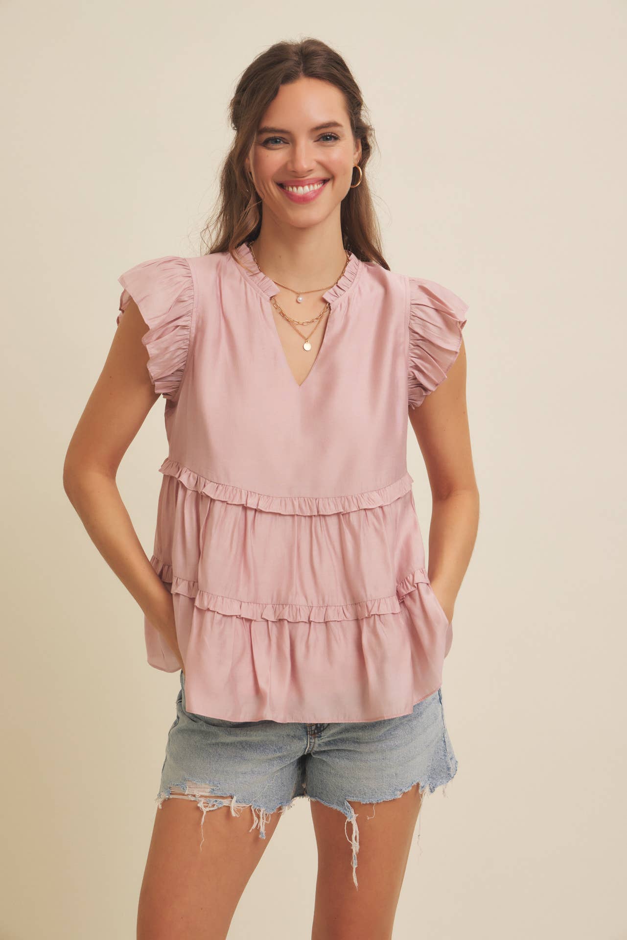 Ruffle Drape Top