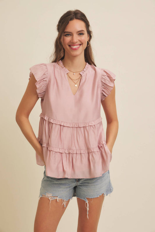 Ruffle Drape Top