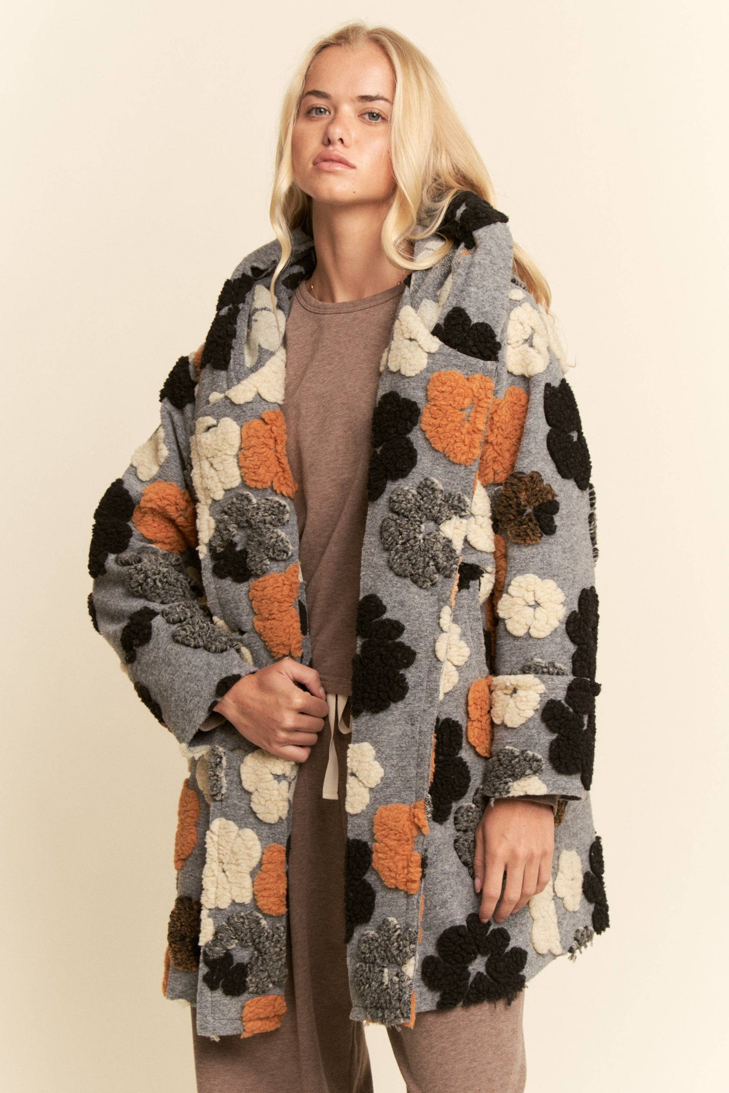 Chunky Flower Embroidered Coat