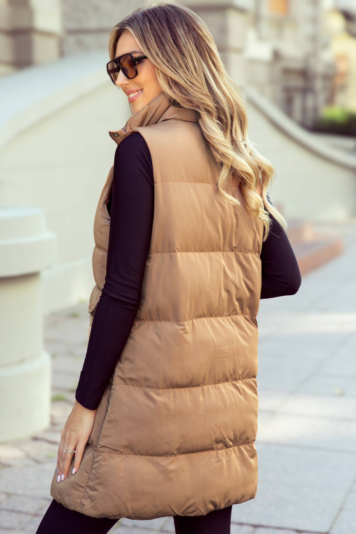 Long Full Zip Puffer Vest