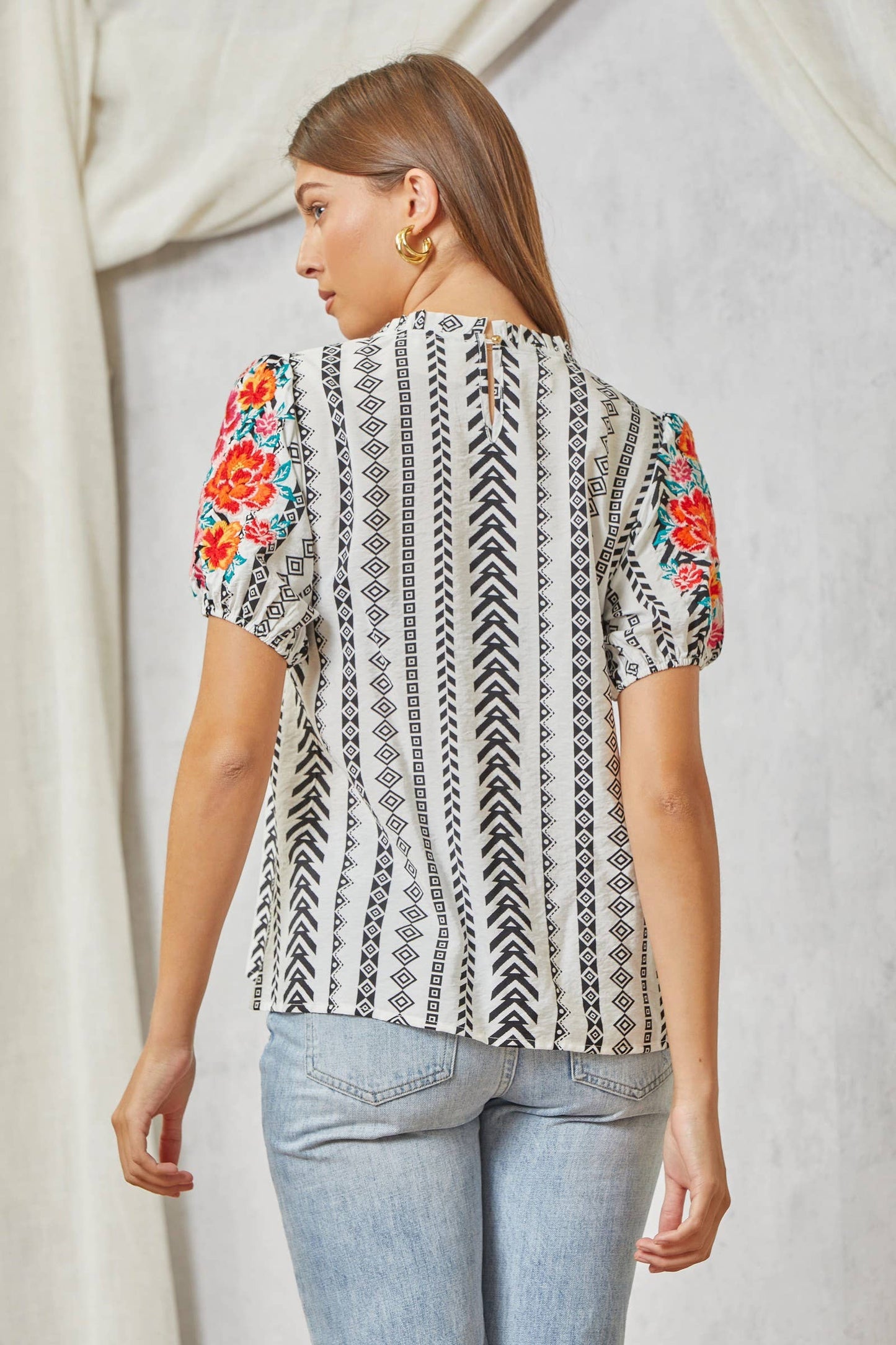 Geo Printed Inspired Top