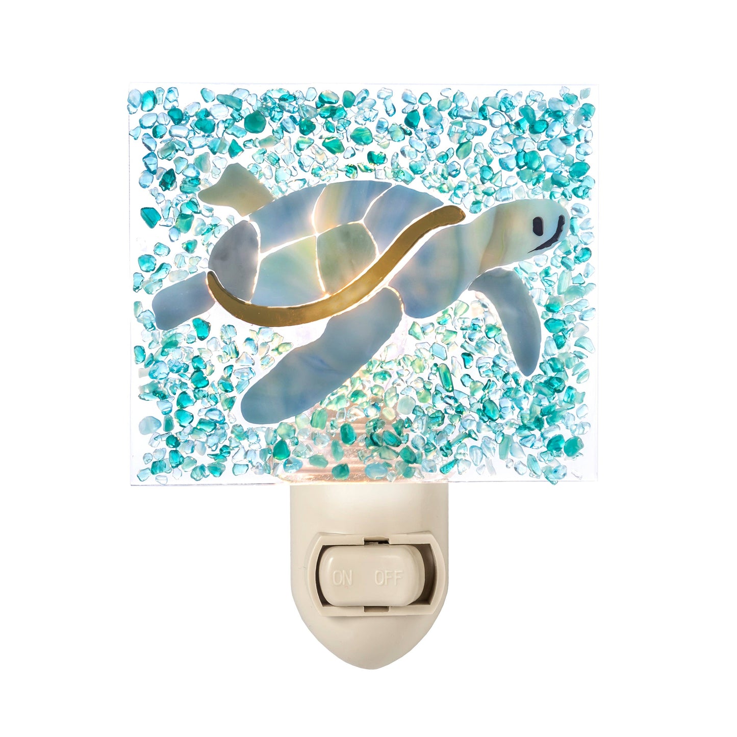 Fused Glass Sea Turtle Night Light