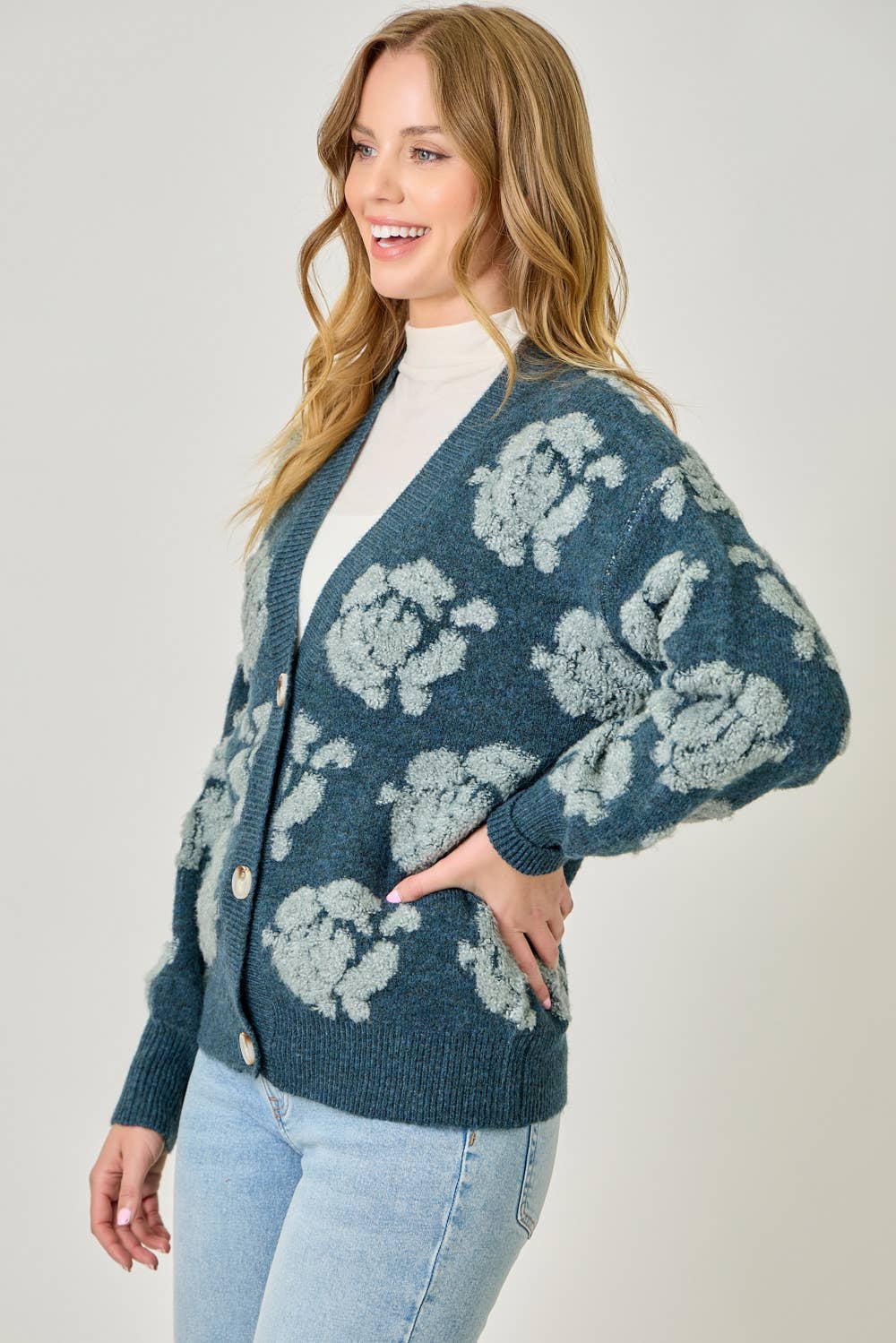 Floral Button Down Cardigan