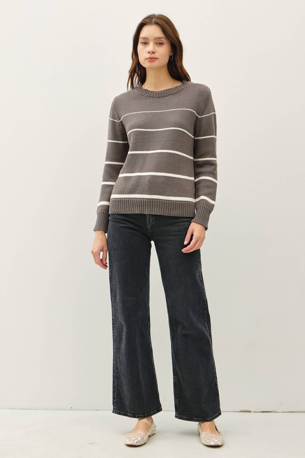 Gradient Width Striped Sweater