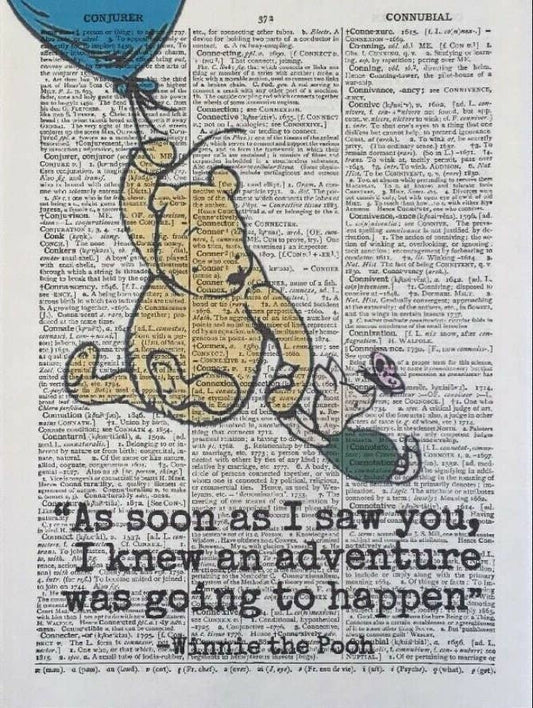 Winnie The Pooh Dictionary Wall Art Print - Quirky Pooh Art