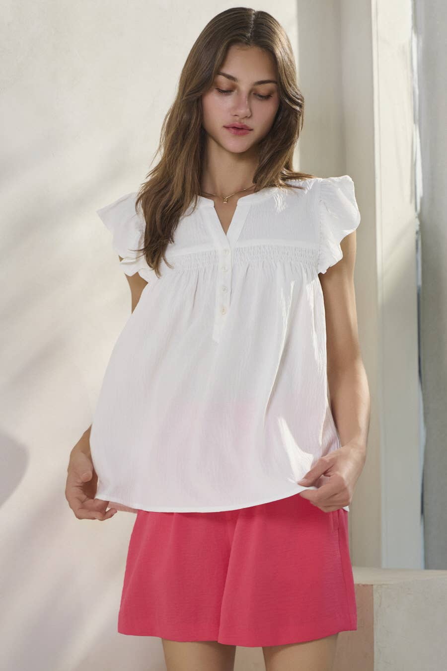 Airflow Top With Flutter Sleeve