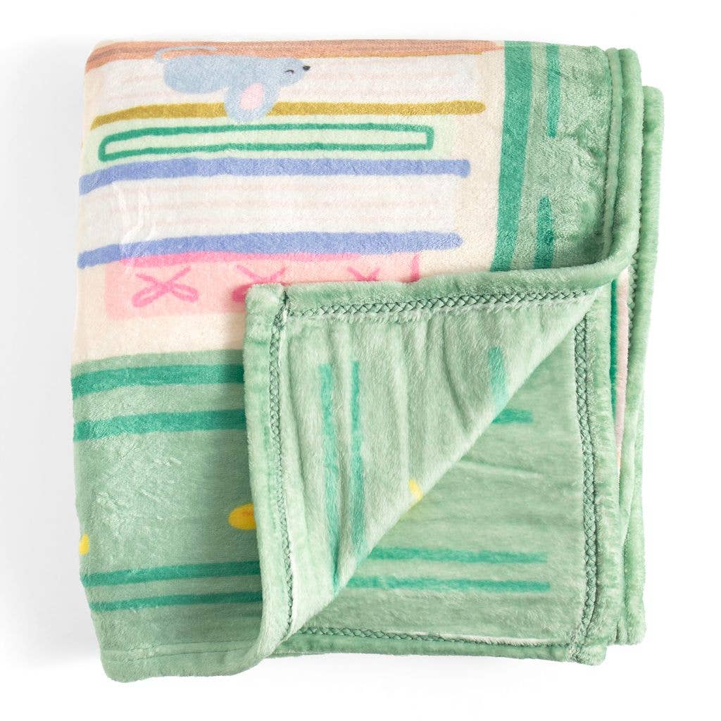 The Book Nook Fleece Throw Blanket