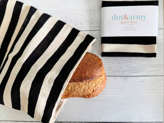 Bread Bag 2 Pack | Black Stripe