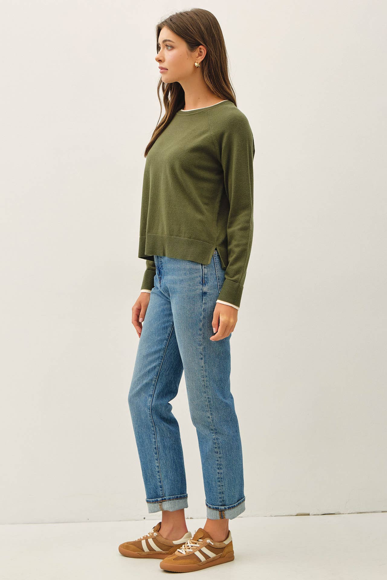 Double Layered Raglan Sweater