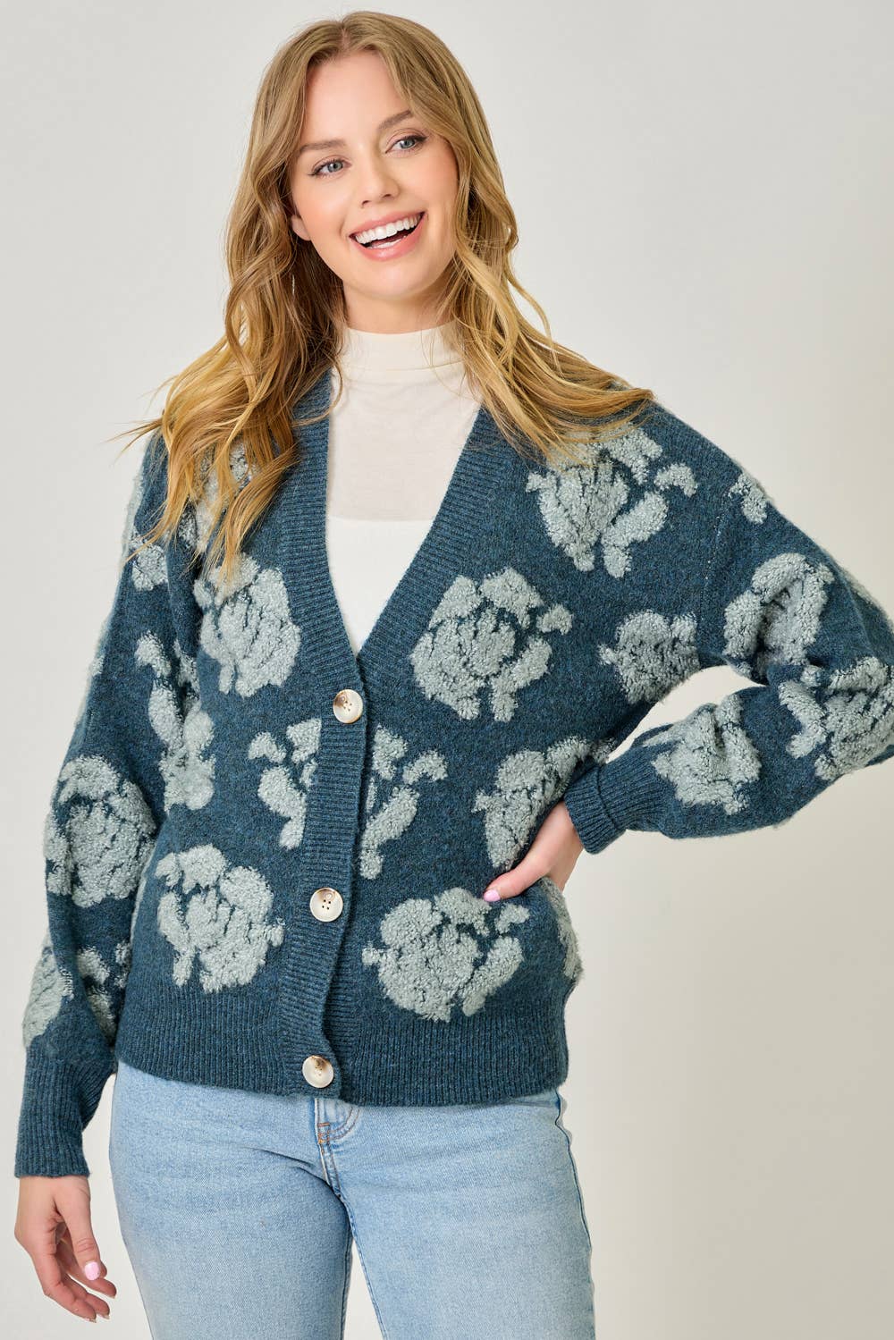 Floral Button Down Cardigan