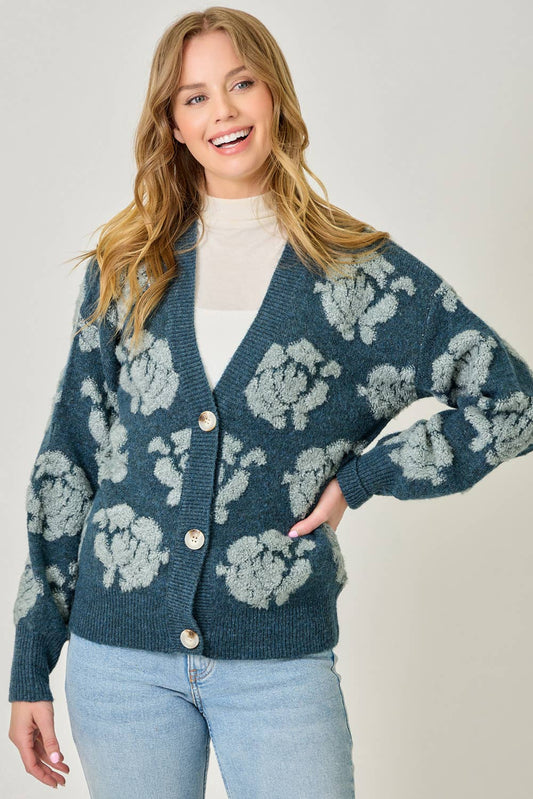 Floral Button Down Cardigan