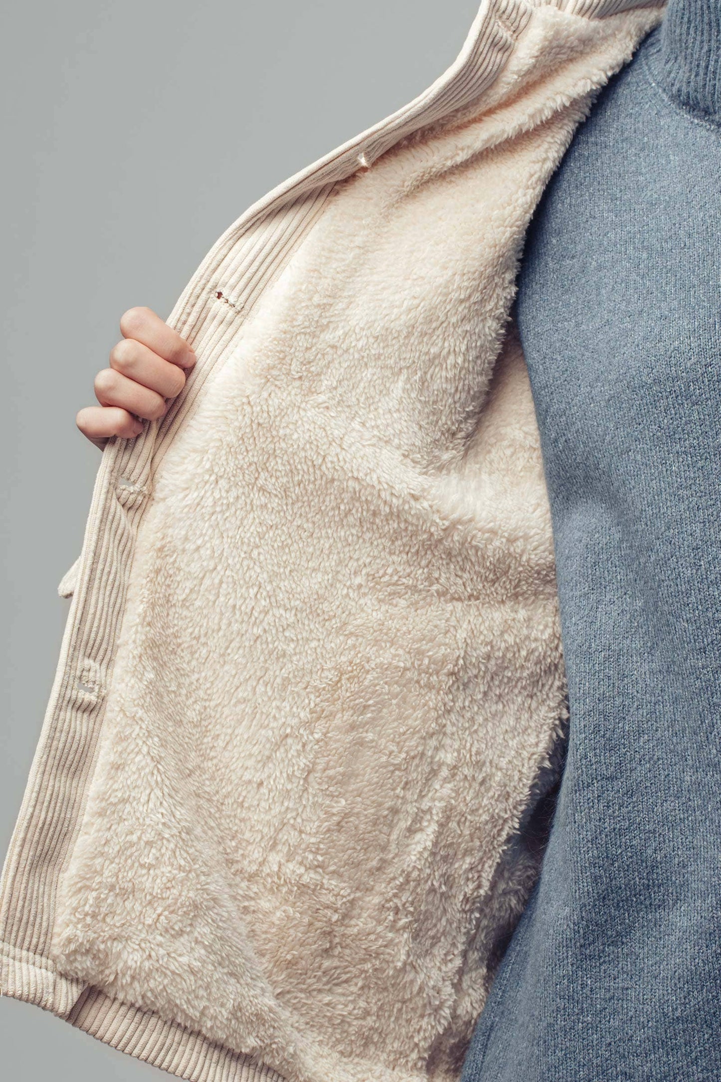 Oversized Sherpa Lined Corduroy Shacket