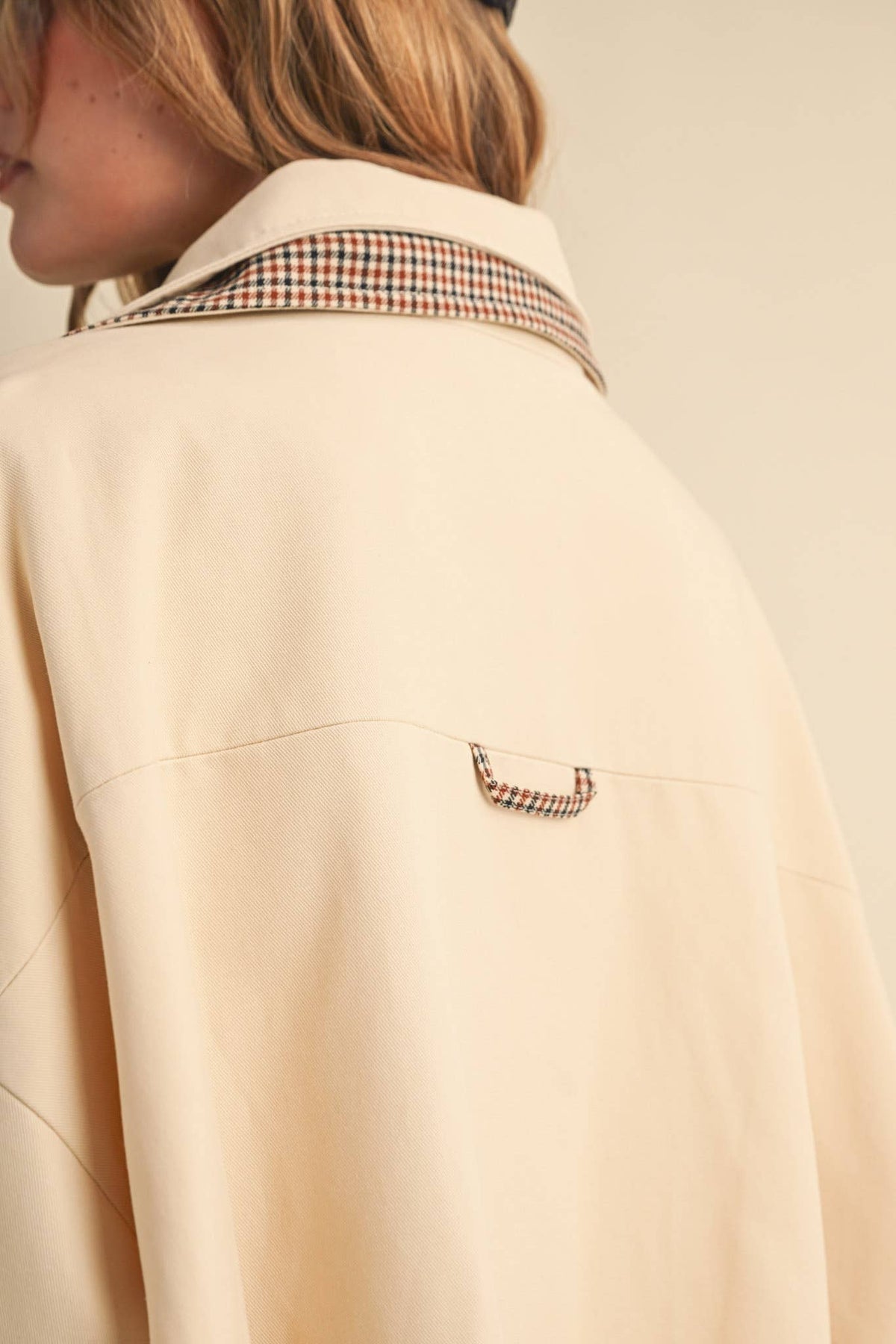 Bubble Hem Houndstooth Coat