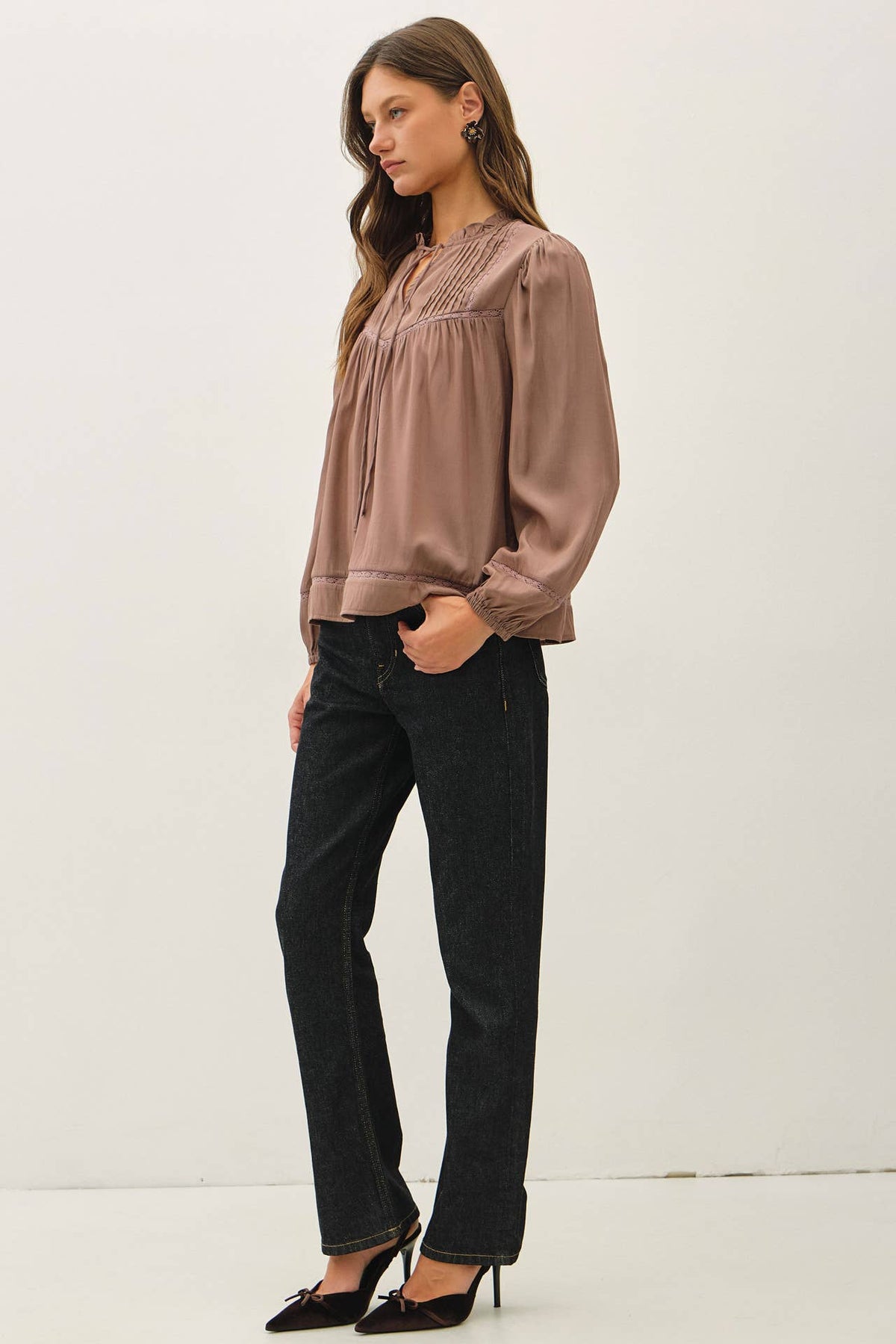 Ruffled V-Neck Blouse | Coco