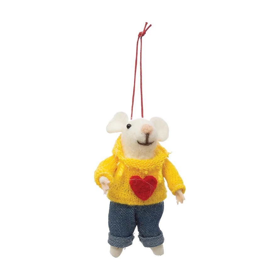 Wool Felt Mouse Ornament