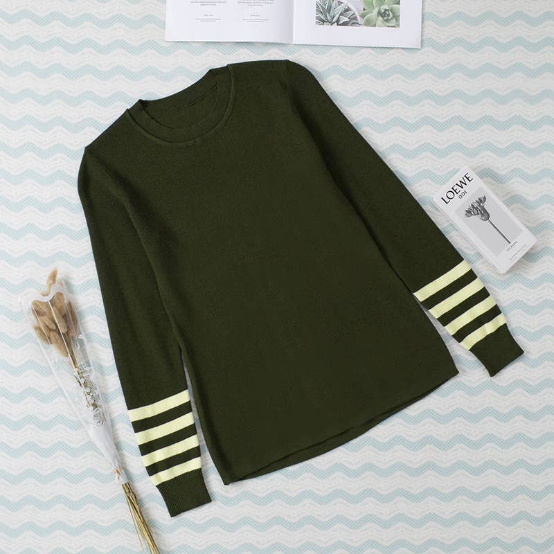 Striped Sleeve Long Sleeve Top