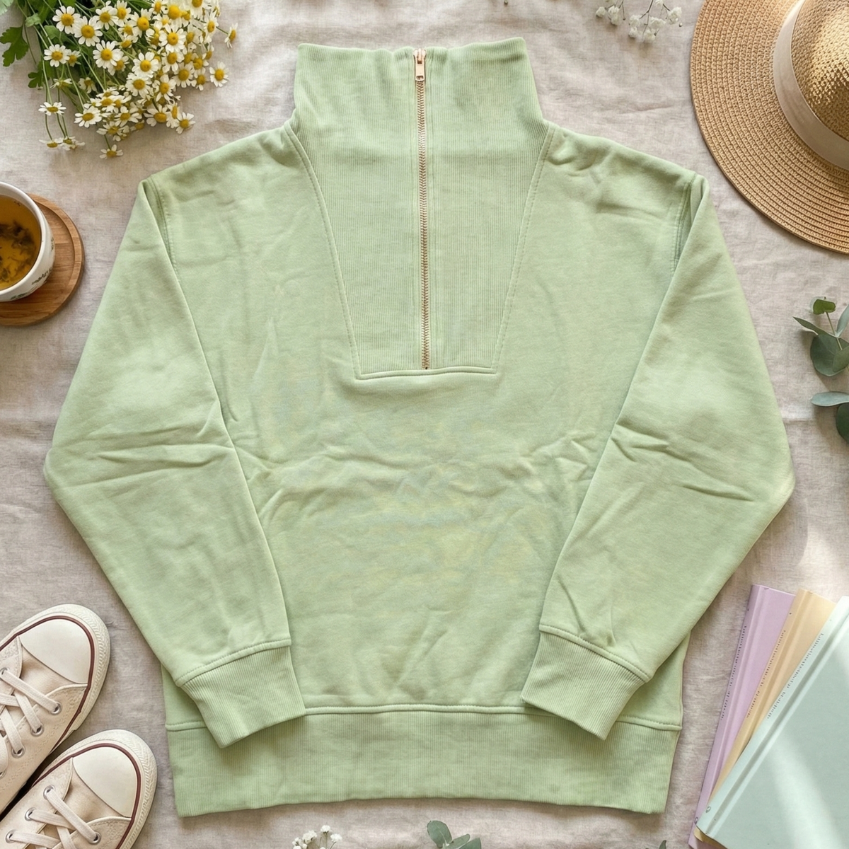 Half Zip Pullover Spring – The English Garden