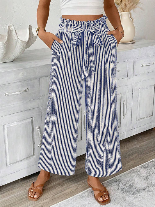 Airflow Striped Wide Leg Pants