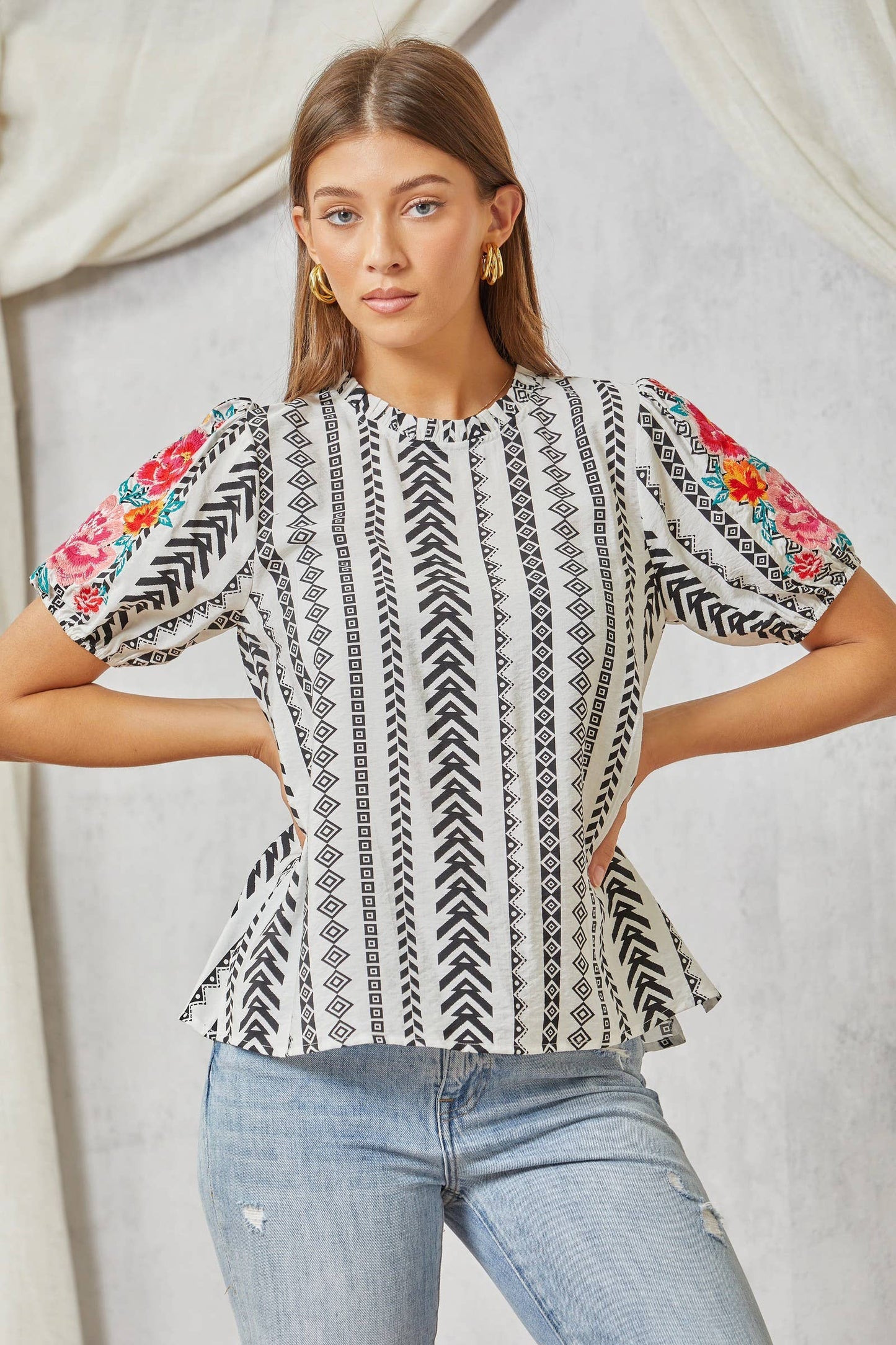 Geo Printed Inspired Top