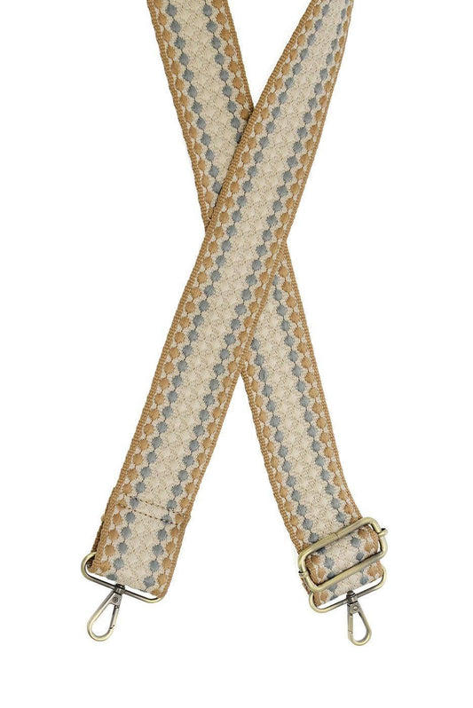 Neutral Dotted Stripe Guita Strap