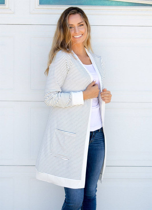 Striped Pocket Cardigan