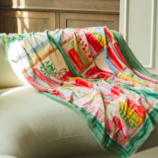The Book Nook Fleece Throw Blanket