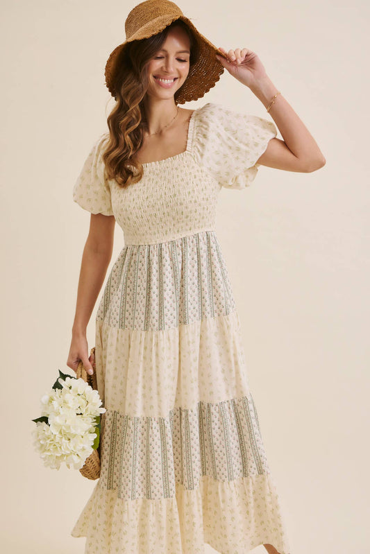 French Countryside Floral Dress