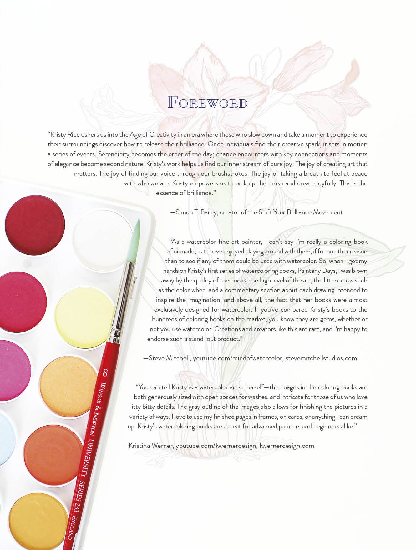 Kristy's Winter Cutting Garden: A Watercoloring Book