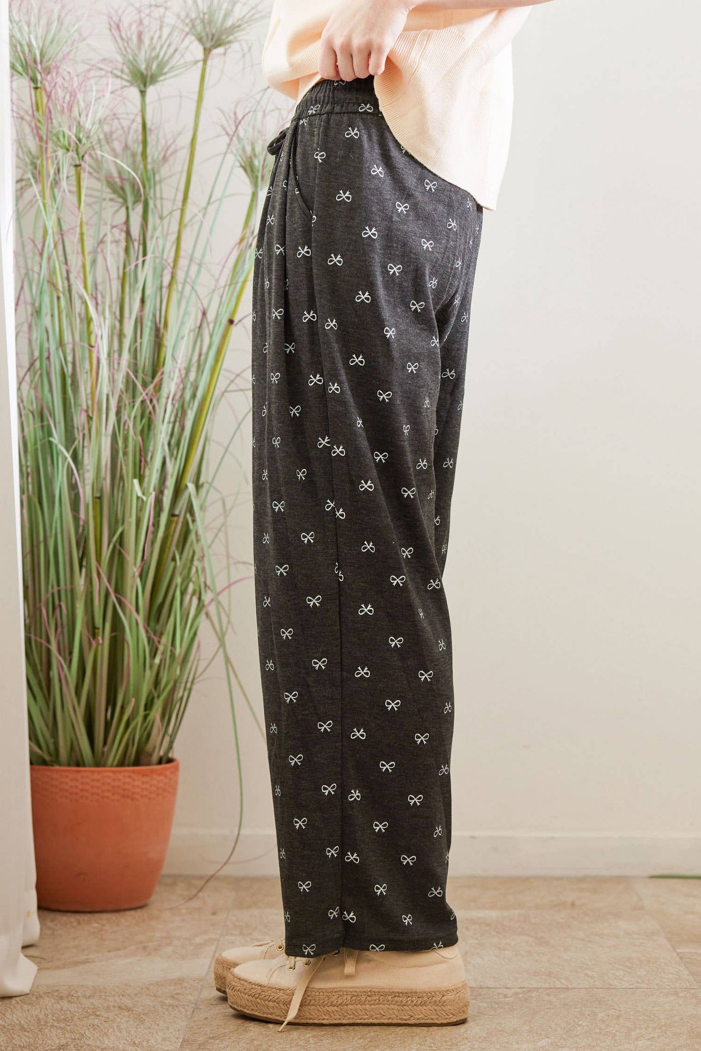 Ribbon Print Pants