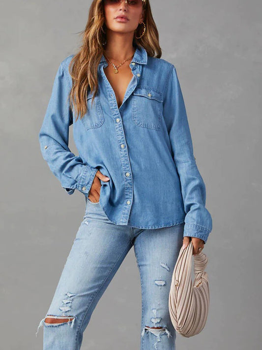 Long Sleeved Denim Top