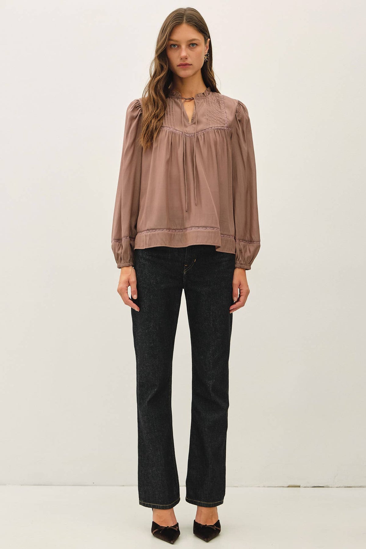 Ruffled V-Neck Blouse | Coco