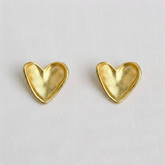 Vintage Inspired Heart Stud Earrings