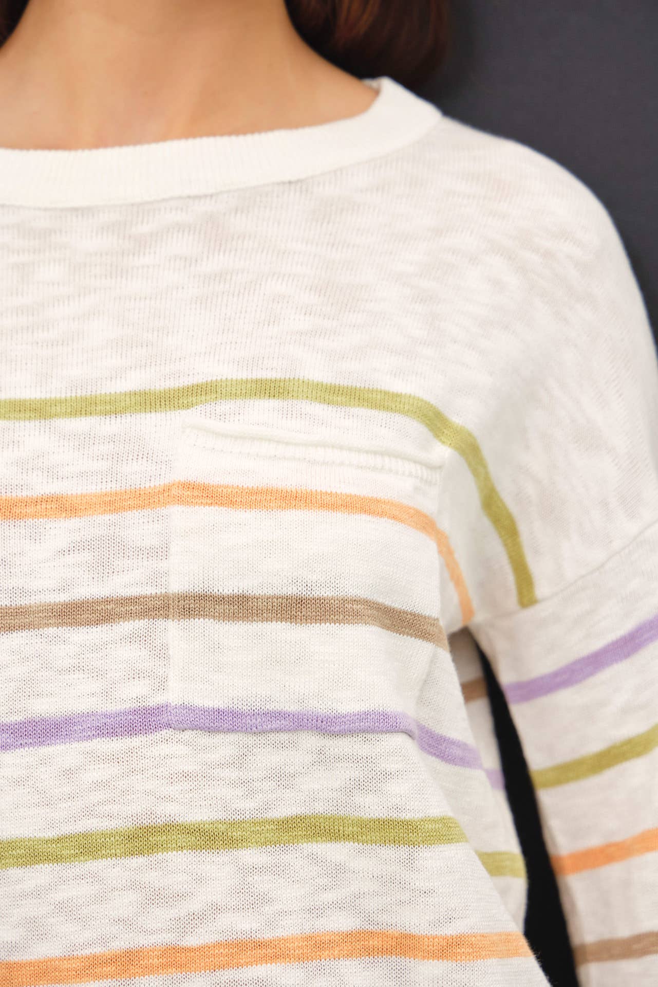 Spring Striped Slub Sweater