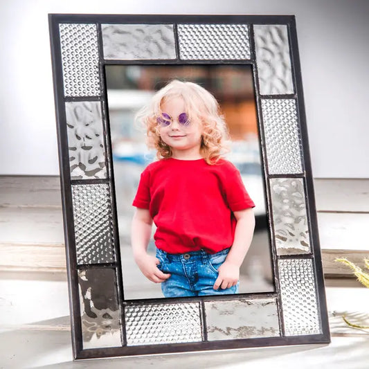 Grey & Textured Clear Glass Frame