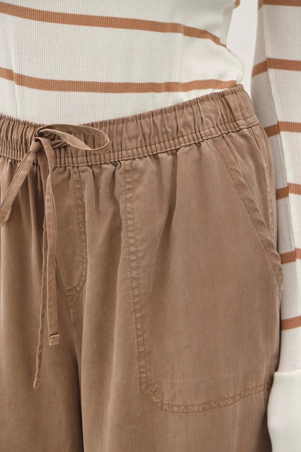 High Rise Wide Leg Cargo Pants | Mocha