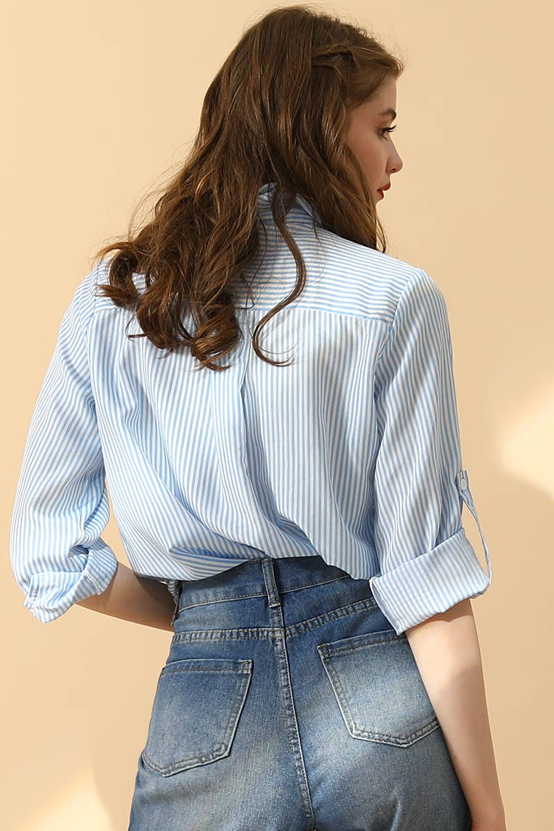 Striped Button Down Blouse