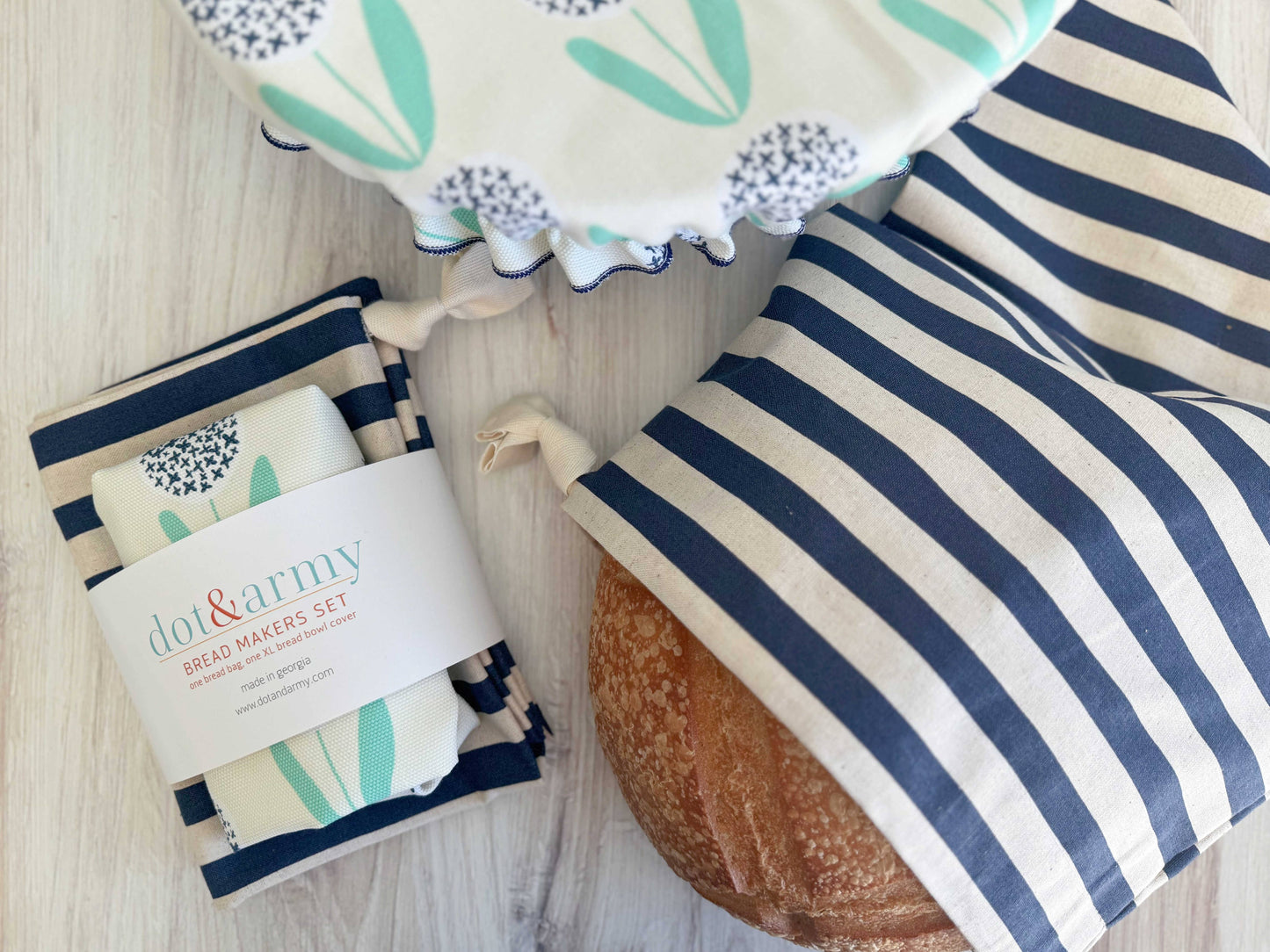 Bread Bag & Bowl Cover | Dandelion Stripe