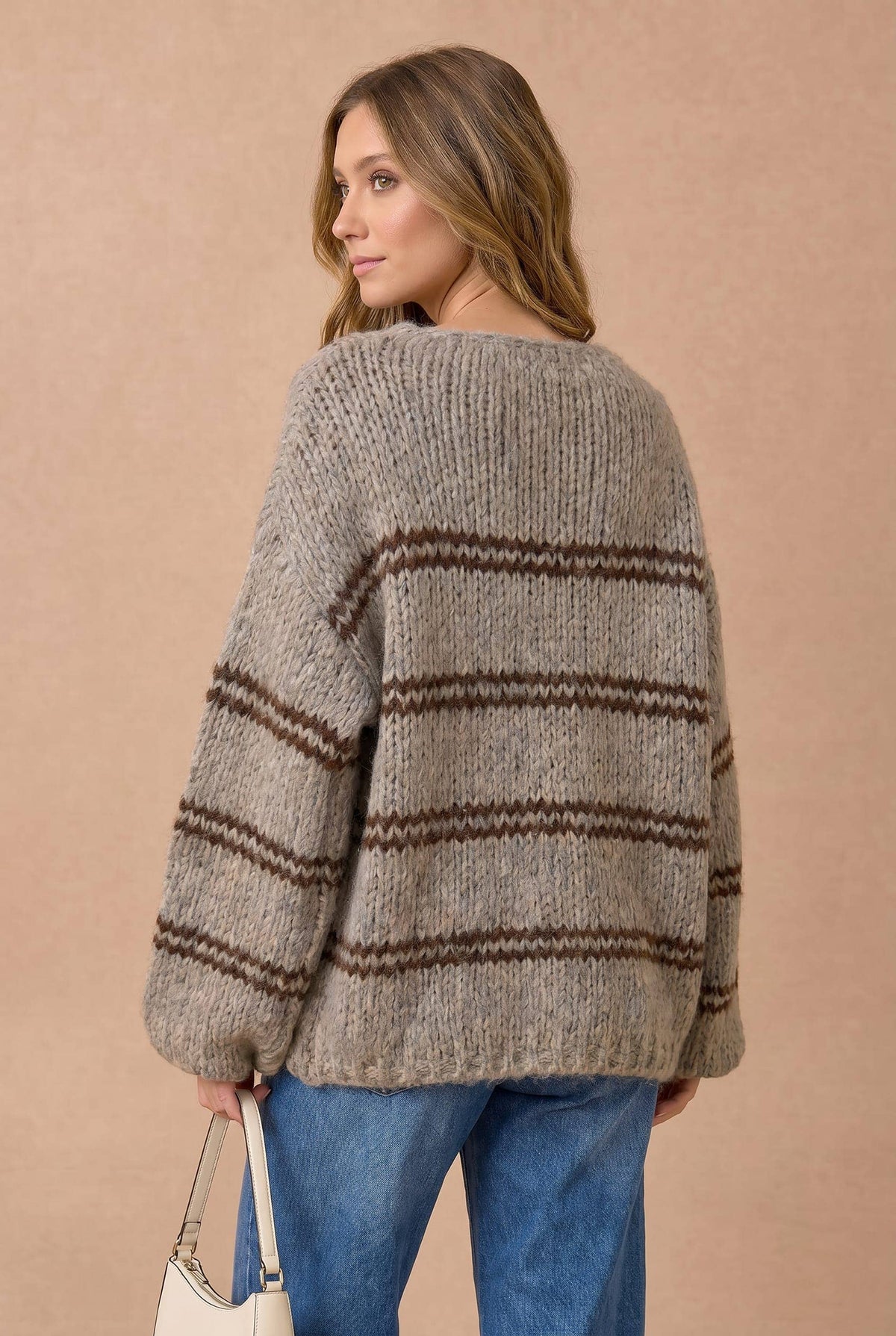 V Neck Drop Shoulder sweater